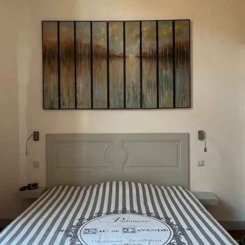 Aube - 9 x (110x20cm) Aube — Peinture à l'huile originale (original oil painting) — Série des polyptyques par Olivier Talon, French painter à L'Isle-sur-la-Sorgue